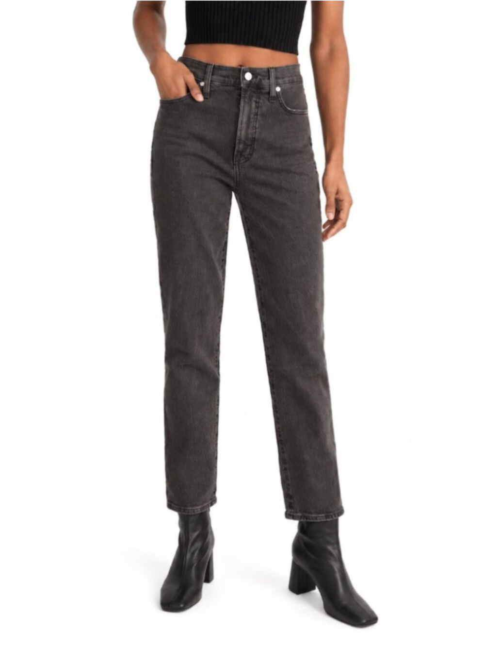 MADEWELL The Perfect Vintage 27.5" Jeans Black Grey Sz 31 Cotton Stretch Denim